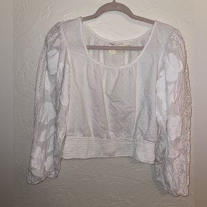 Medium White Anthropologie Blouse